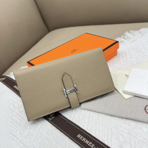 Hermès 5123 Litchi-Pattern Leather Long Wallet