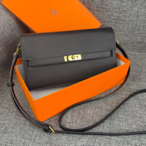 Hermès Kelly-Style Palm-Grain Leather Shoulder Crossbody Bag