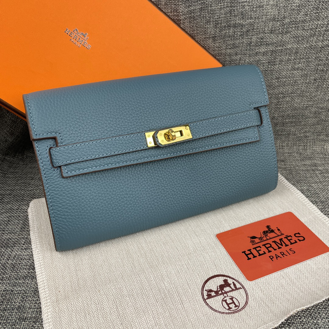 Hermes Kelly Leather Clutch Bag