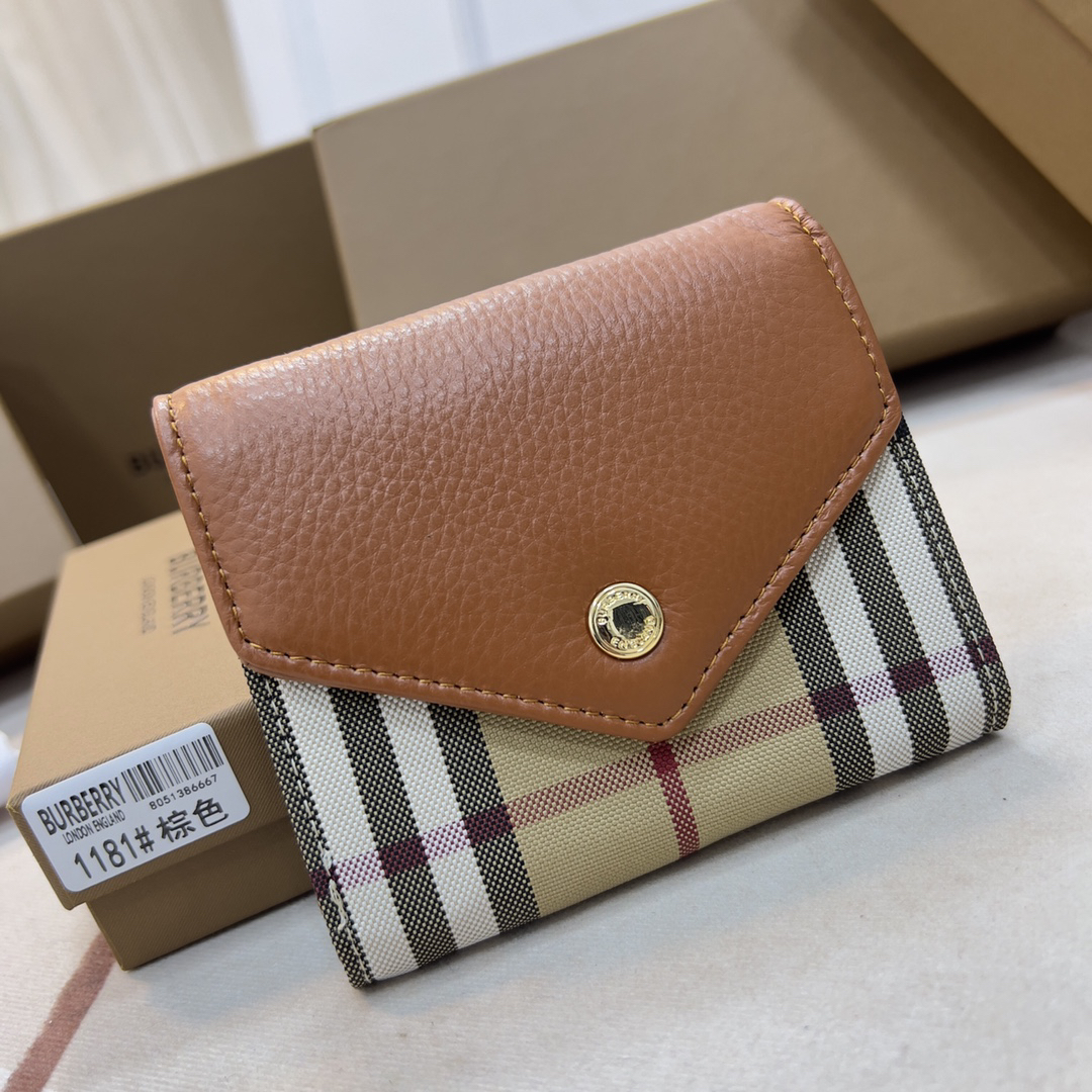 Burberry Vintage Patchwork Calf Leather Bifold Wallet