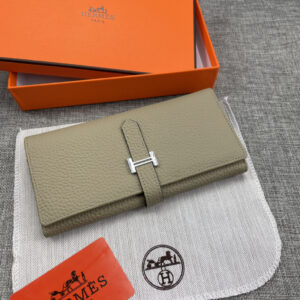 Hermes Women’s Solid Leather Bifold Wallet