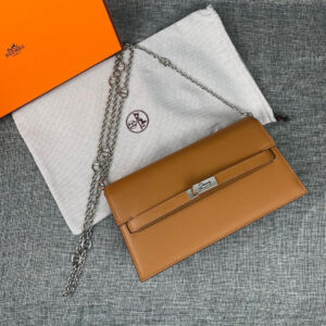 Hermes Kelly-Style Textured Leather Shoulder Crossbody Bag