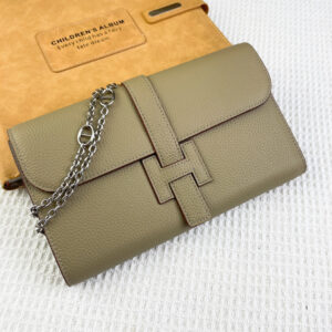 Hermès Lychee-Grain Leather Chain Shoulder Bag