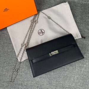 Hermès Kelly-Style Leather Shoulder Crossbody Bag