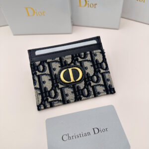 Dior D46 Black Leather Card Holder