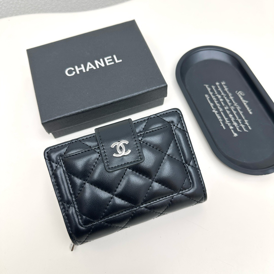 Chanel 8354 Multifunction Wallet - Black and Pink