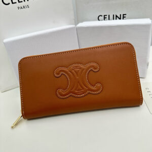 Celine Triomphe Cuir Large Zip Wallet A13