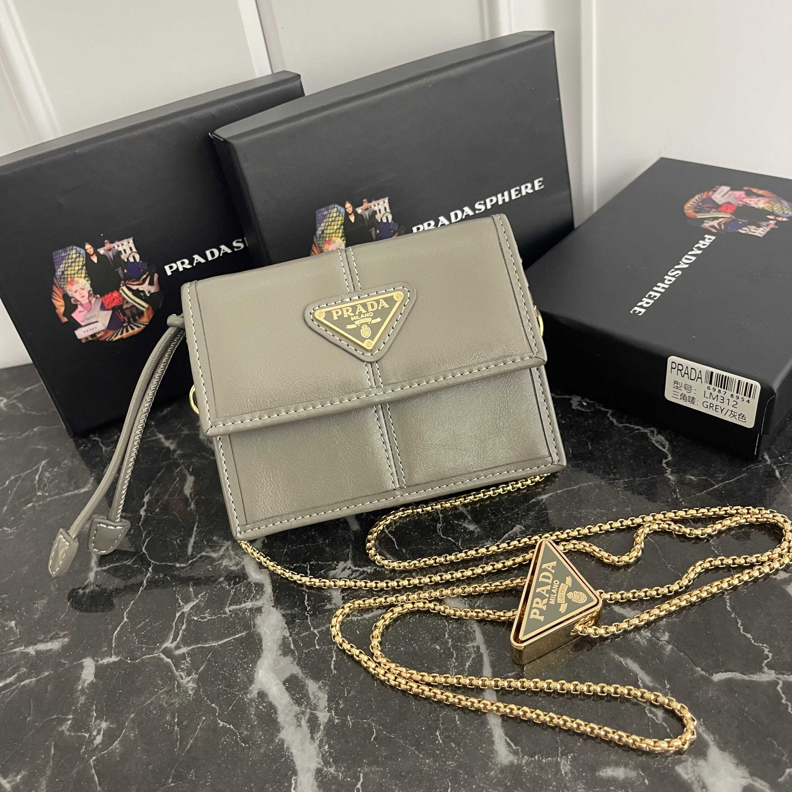 Prada Saffiano Leather Card Holder with Triangle Logo