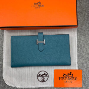 Hermès Lychee-Grain Leather Zip Wallet