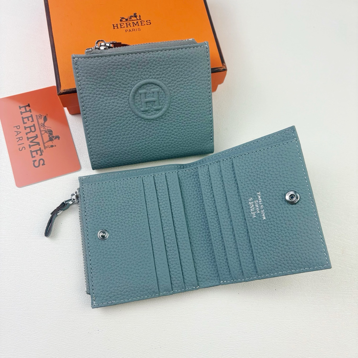 Hermes Silk'in Togo Leather Women's Wallet