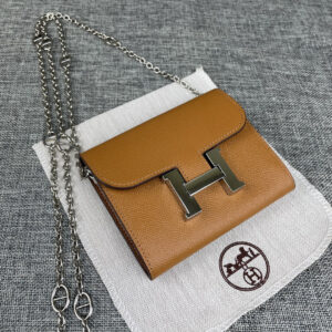 Hermes Constance Palm-Grain Leather Wallet