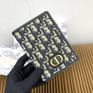 Dior Montaigne Card Holder in Blue Dior Oblique Canvas