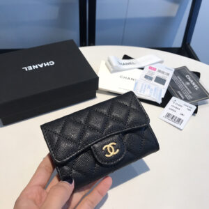 Chanel Diamond-Quilted Calfskin Card Holder