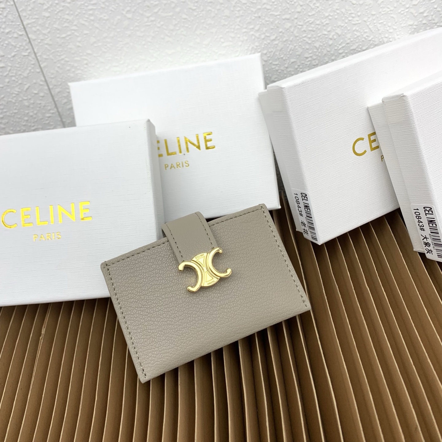 Celine Accordéon Triomphe Leather Card Holder