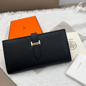 Hermes Leather Vertical Zip Wallet