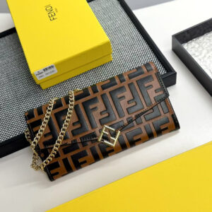 Fendi FF Diamonds Calfskin Crossbody Wallet