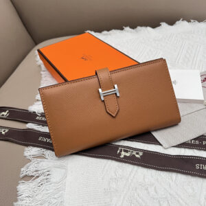 Hermes Leather Vertical Zip Wallet