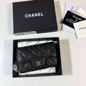 CHANEL CF Series Caviar Leather Card and Coin Purse