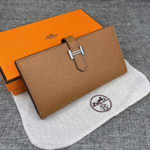 Hermes Empson Leather Vertical Zip Wallet