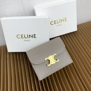 Celine Triomphe Leather Business Card Holder