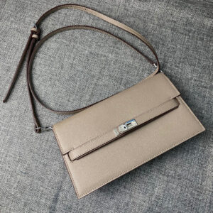 Hermes Kelly Pebbled Leather Shoulder Crossbody Bag