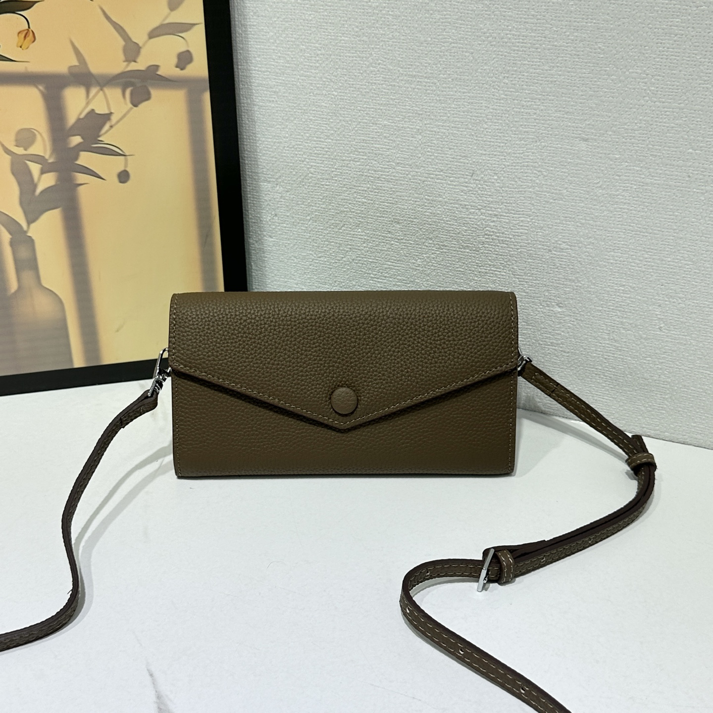 Hermès R.M.S Evercolor Togo Leather Crossbody Wallet Bag