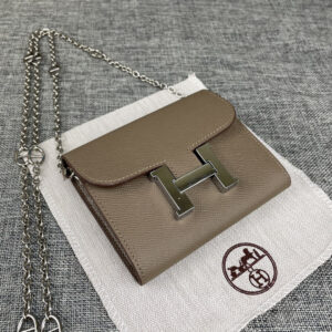 Hermes Constance Palm-Grain Leather Card Holder