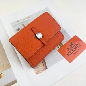 Hermès Wallet in Togo Leather with Silver-Tone Clasp