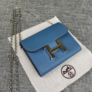 Hermes Constance Palm-Grain Leather Card Holder