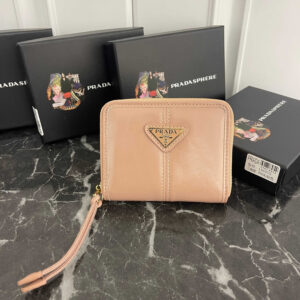 Prada Leather Logo Zip Coin Purse