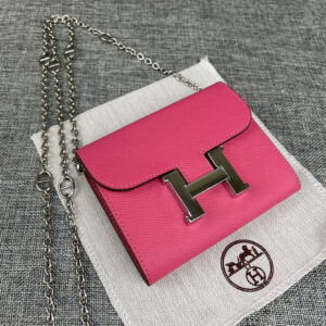 Hermes Constance Palm-Grain Leather Card Holder