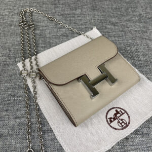 Hermes Constance Palm-Grain Leather Card Holder