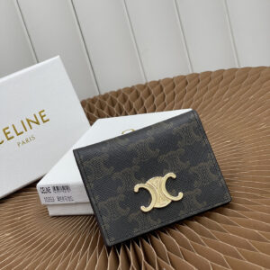 Celine Triomphe Logo-Print Bifold Card Holder