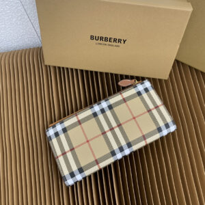 Burberry Plaid Canvas Bifold Card Holder