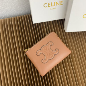 Celine Triomphe Smooth Calfskin Coin Card Holder