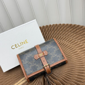 CELINE Textile and Cow Leather Jewelry Pouch