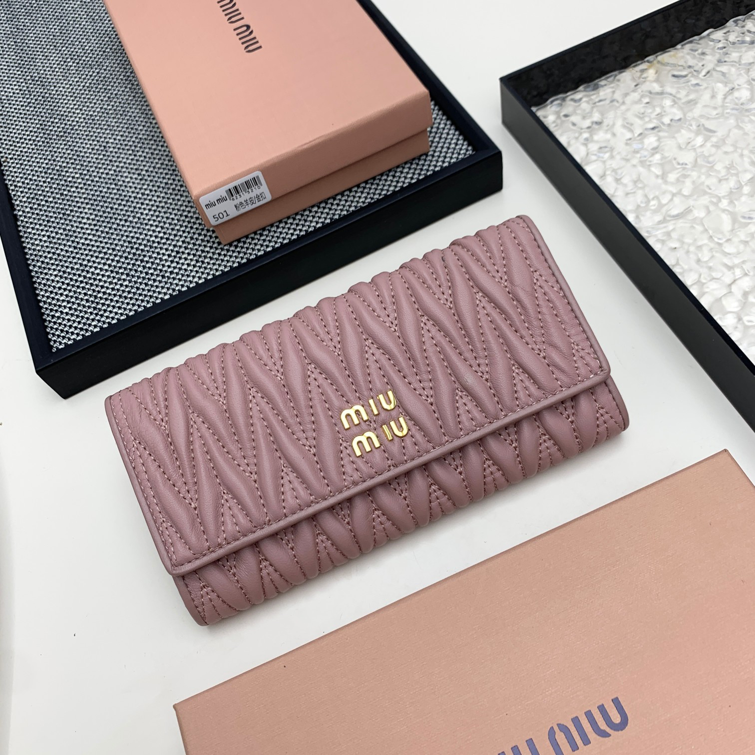 Miu Miu Lambskin Zipper Wallet