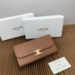Celine Triomphe Large Leather Wallet
