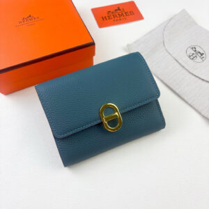 Hermès 231 Togo Leather Wallet with Gold-Tone Clasp