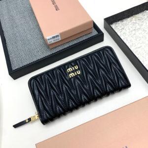 Miu Miu Sheep Leather Zip Wallet