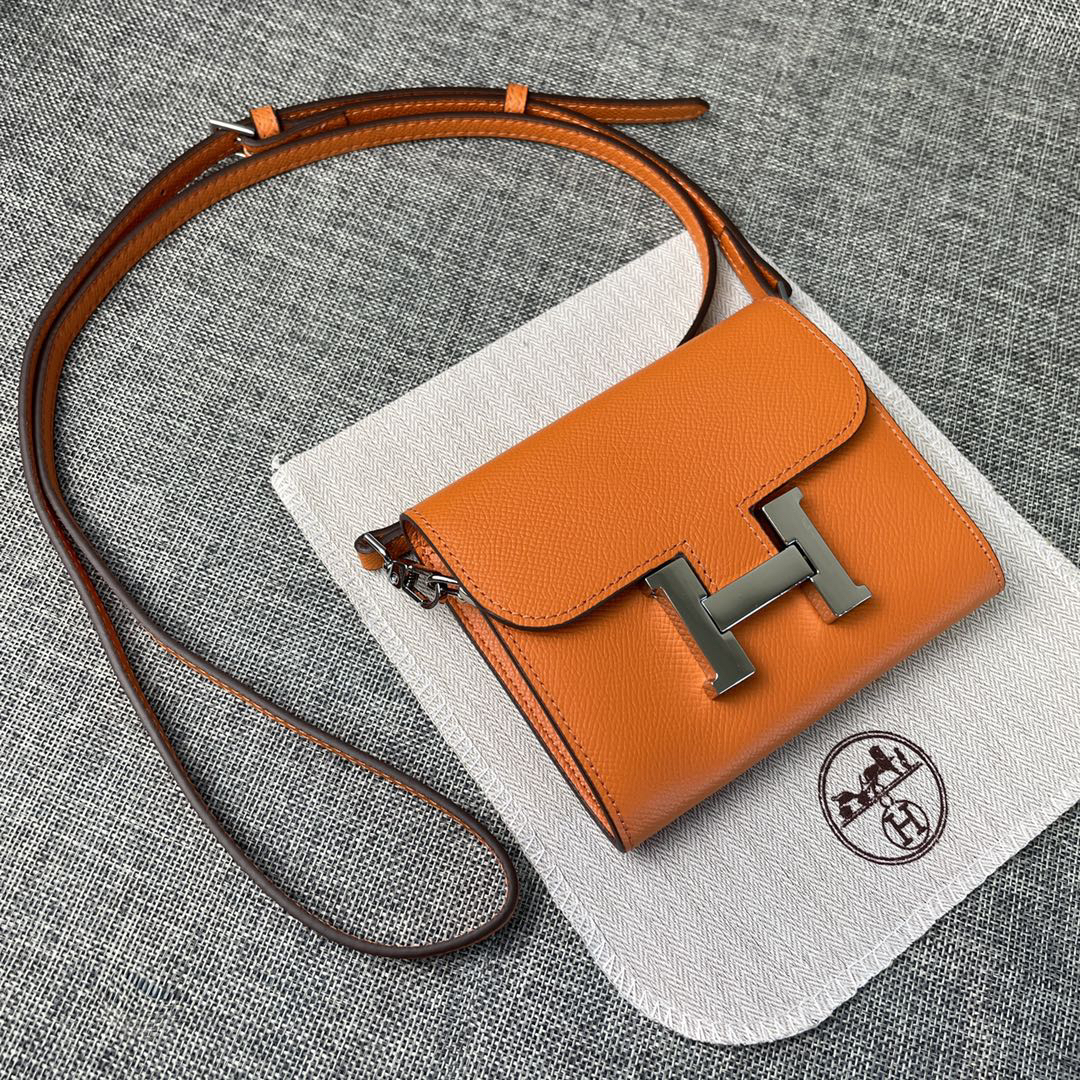 Hermes Constance Palm-Grain Calfskin Crossbody Bag