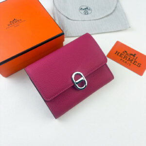 Hermès Togo Calfskin Wallet with Silver Clasp