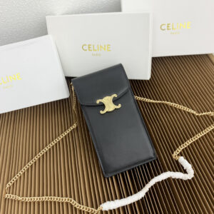 CELINE Triomphe Phone Bag in Fine-Grain Calfskin