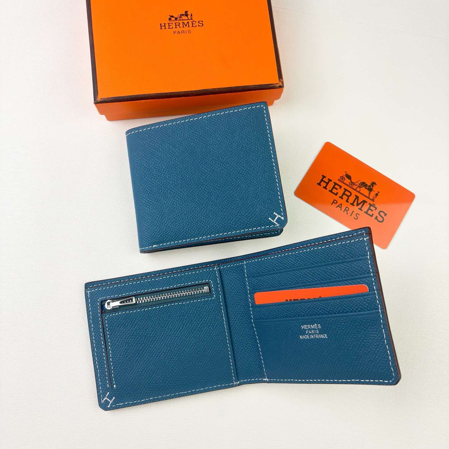 Hermes Empson Leather Short Wallet