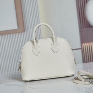 Hermès Bolide 19 cm Evercolor Leather Bowling Bag – Milkshake White, Silver Hardware