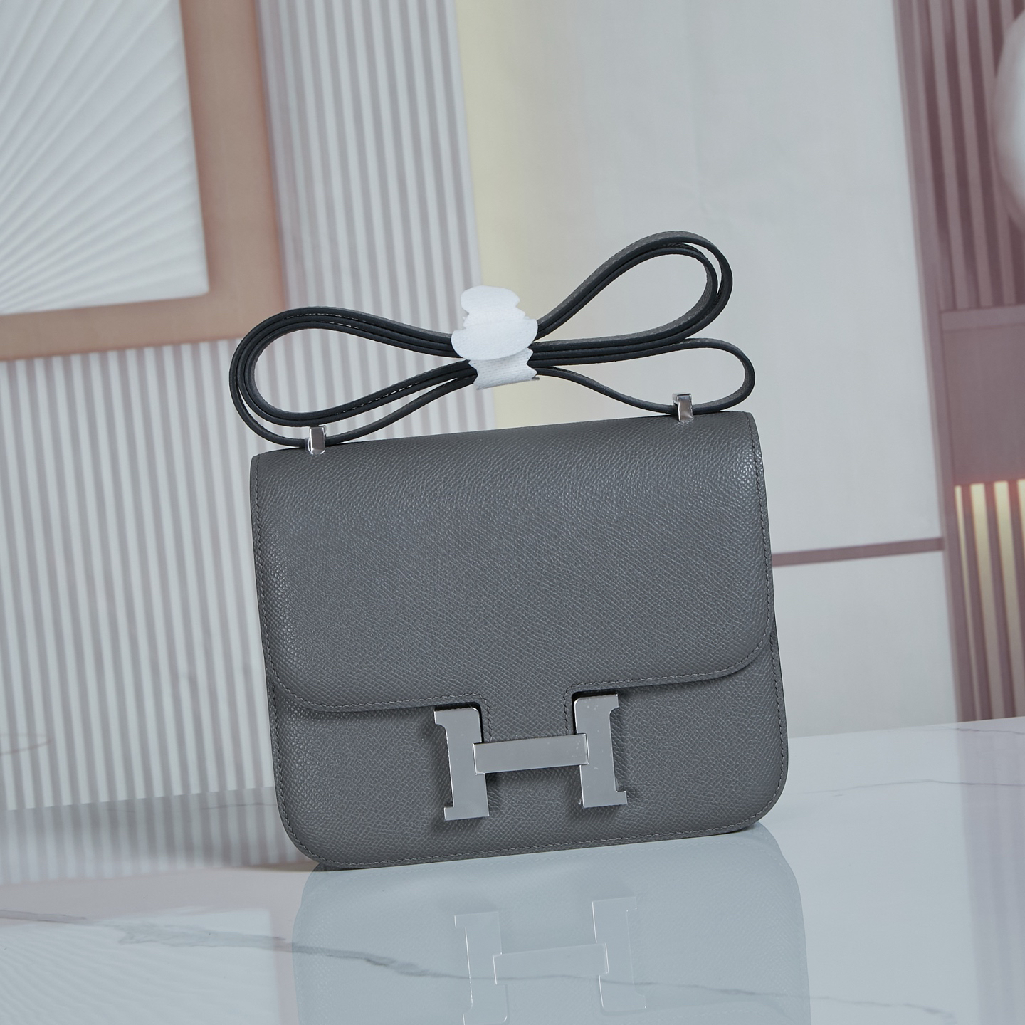 Handcrafted Hermès Constance Epsom Calfskin Crossbody Bag