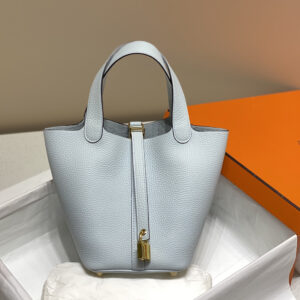 Hermes Picotin Lock 18 Handbag in Saint Cup Blue