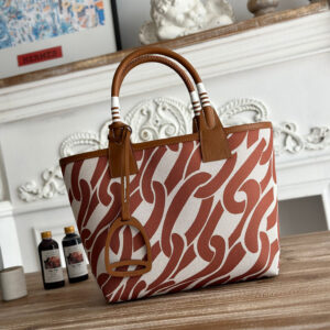 H-Hermès Steeple Canvas Tote Bag