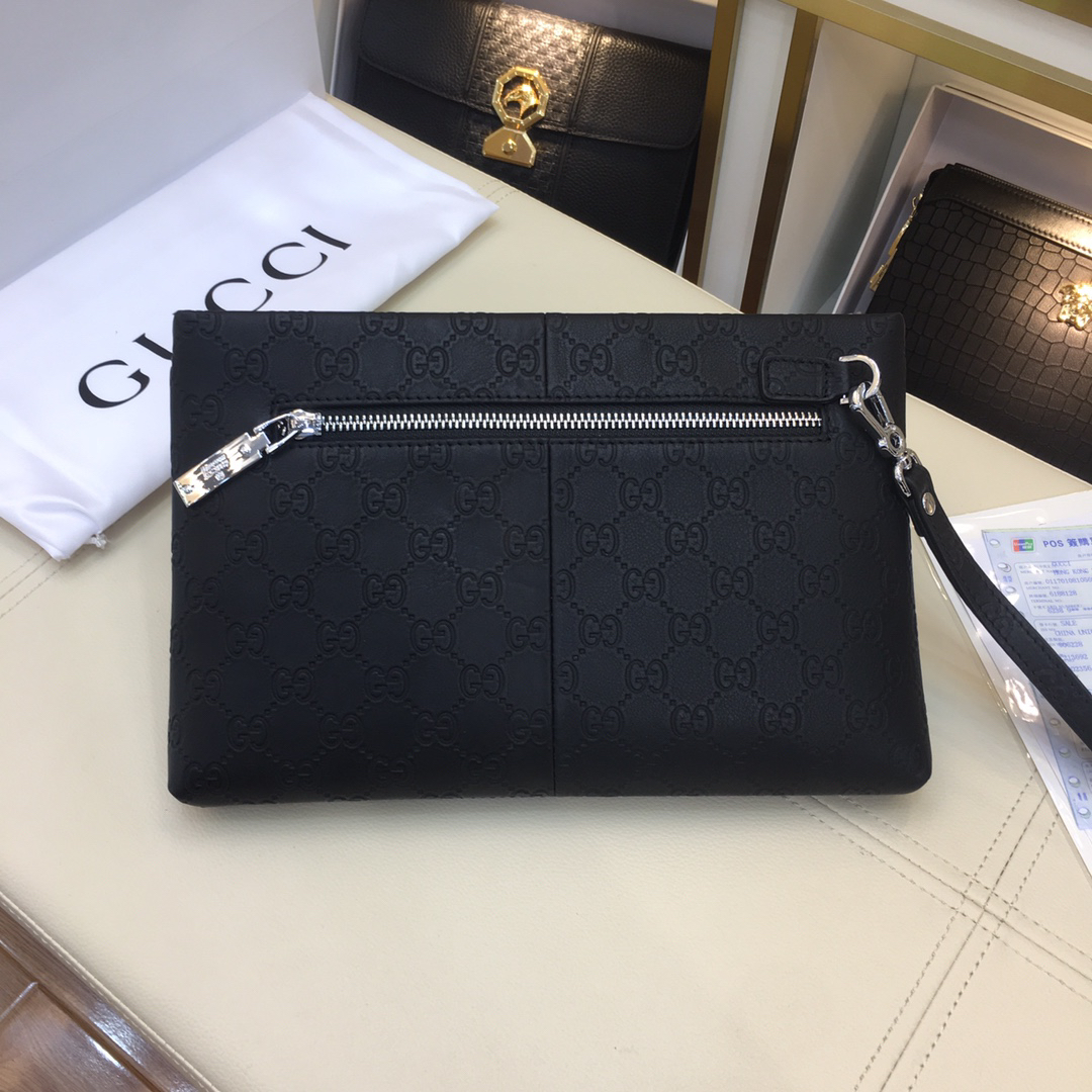 Gucci Men's Leather Clutch Bag, Model 66483-4, Tan - Image 2