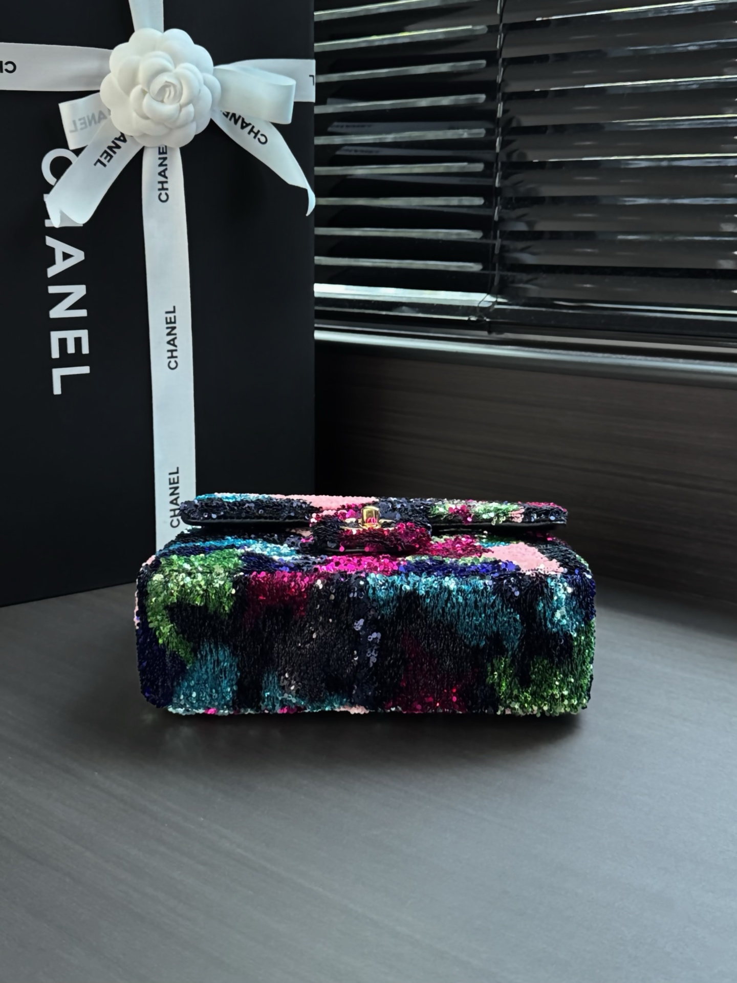 Chanel Classic Flap Sequin Beaded SO BLACK Evening Bag - Image 2